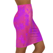 Load image into Gallery viewer, Pink floral skirt worn by a person on a white background