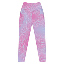 Load image into Gallery viewer, Pink and purple patterned leggings on a white background