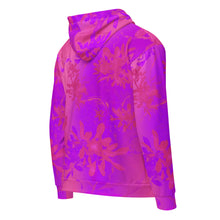 Load image into Gallery viewer, Pink and purple floral patterned hoodie on a white background