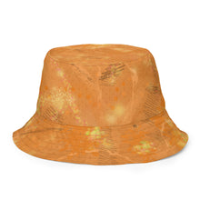 Load image into Gallery viewer, Orange bucket hat with texture on it. White background.