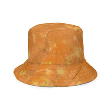 Load image into Gallery viewer, Orange bucket hat with texture on it. White background.