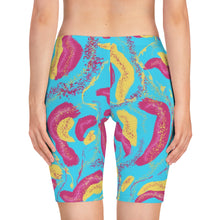 Load image into Gallery viewer, Blue Tropical Bike Shorts