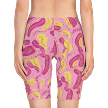 Load image into Gallery viewer, Pink Tropical Bike Shorts