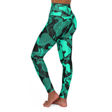 Load image into Gallery viewer, Green Gel High Waisted Yoga Leggings