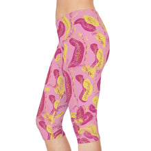 Load image into Gallery viewer, Pink Tropical Capri Leggings