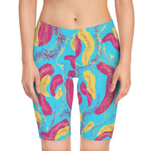 Load image into Gallery viewer, Blue Tropical Bike Shorts