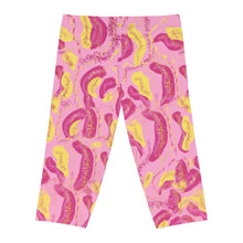 Load image into Gallery viewer, Pink Tropical Capri Leggings