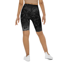 Load image into Gallery viewer, Silhouette biker shorts, Gray and black, with gray swirls.