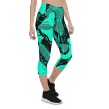 Load image into Gallery viewer, Green Gel Capri Leggings
