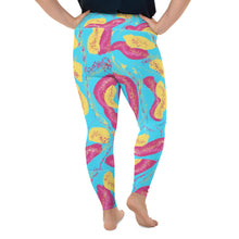 Load image into Gallery viewer, Blue Tropical Plus Size High Waist Leggings
