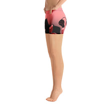 Cargar imagen en el visor de la galería, Strawberry Flower Drip Low Waist Shorts. For women. artgaze.shop