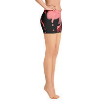 Cargar imagen en el visor de la galería, Strawberry Flower Drip Low Waist Shorts. For women. artgaze.shop