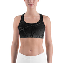 Load image into Gallery viewer, Silhouette Sports Bra, gray and black with gray swirls.