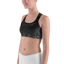Load image into Gallery viewer, Silhouette Sports Bra, gray and black with gray swirls.