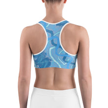 Load image into Gallery viewer, BLUE ELECTRIC Sports Bra. ArtGaze.shop