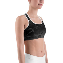 Load image into Gallery viewer, Silhouette Sports Bra, gray and black with gray swirls.
