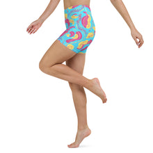 Load image into Gallery viewer, Tropical High Waist Yoga Shorts w/Pockets. ArtGaze.shop