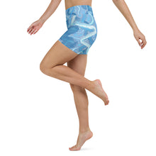 Load image into Gallery viewer, Blue Electric High Waist Yoga Shorts. ArtGaze,shop