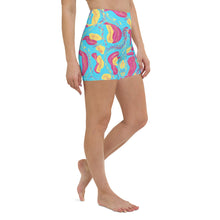 Load image into Gallery viewer, Tropical High Waist Yoga Shorts w/Pockets