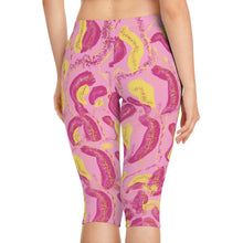 Load image into Gallery viewer, Pink Tropical Capri Leggings
