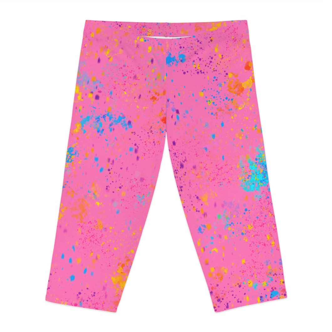 PINK ART FLICK Capri Leggings 🎨