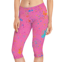 Load image into Gallery viewer, PINK ART FLICK Capri Leggings 🎨
