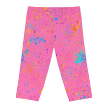 Load image into Gallery viewer, PINK ART FLICK Capri Leggings 🎨
