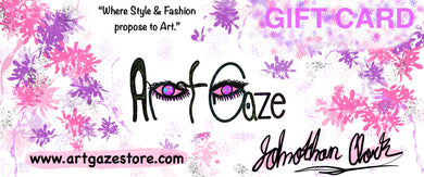 Gift card with 'ArtGaze' logo and floral design