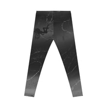 Load image into Gallery viewer, Silhouette Casual Leggings, gray and black. Gray swirls and a black silhouette of a woman laying and one leg kick up in the air.
