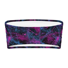 Load image into Gallery viewer, Bandeau top with abstract pink and blue design on a white background
