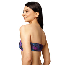 Load image into Gallery viewer, Woman wearing a strapless top with a colorful design on a white background
