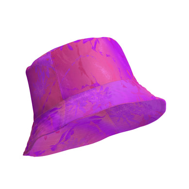 Purple and pink bucket hat on a white background