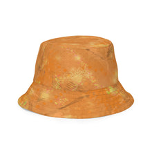 Load image into Gallery viewer, Orange bucket hat with texture on it. White background. 
