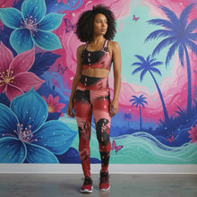 Cargar y reproducir el video en el visor de la galería, Strawberry flower drip sports  bra, pants
