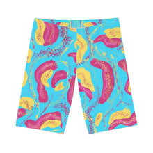 Load image into Gallery viewer, Blue Tropical Bike Shorts
