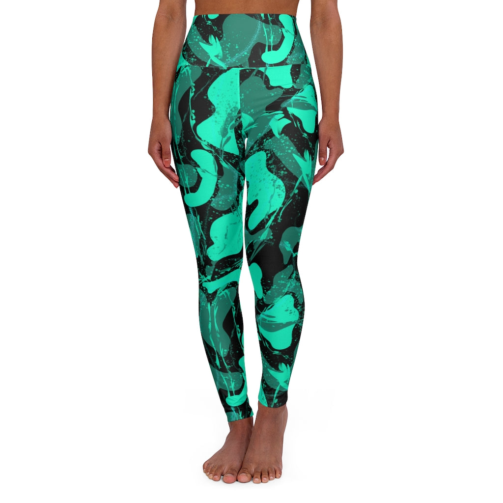 Green Gel High Waisted Yoga Leggings