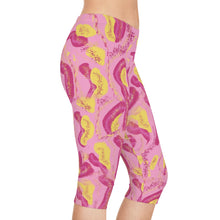 Load image into Gallery viewer, Pink Tropical Capri Leggings
