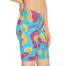 Load image into Gallery viewer, Blue Tropical Bike Shorts
