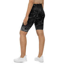 Load image into Gallery viewer, Silhouette biker shorts, Gray and black, with gray swirls. 
