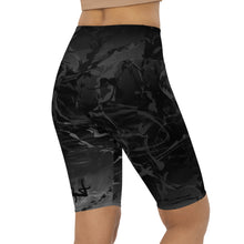 Load image into Gallery viewer, Silhouette biker shorts, Gray and black, with gray swirls. 
