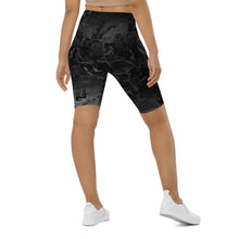 Load image into Gallery viewer, Silhouette biker shorts, Gray and black, with gray swirls. 
