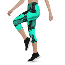 Load image into Gallery viewer, Green Gel Capri Leggings
