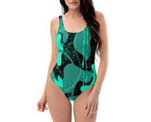 Load image into Gallery viewer, Rare Green Gel One Piece Swim Suit. ARTGAZE.SHOP All over Print.
