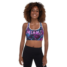 Load image into Gallery viewer, ARTGAZE Miami Vice (Padded Sports Bra) ArtGaze.shop Workout exercise or for Fashion.
