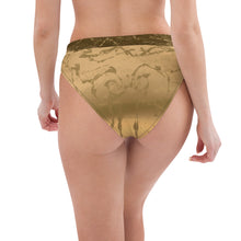 Load image into Gallery viewer, Gold Treasure High Waist Bikini Bottom, swim-wear. Beach, pool party, photo shoot, music video. ArtGaze.shop
