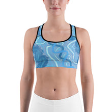 Load image into Gallery viewer, BLUE ELECTRIC Sports Bra. ArtGaze.shop

