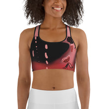 Cargar imagen en el visor de la galería, ART GAZE presents Strawberry Flower Drip Sports Bra. Welcome to the exclusive Designed Sports Bra.  Exercise, workout, Yoga just for You. ArtGaze.shop
