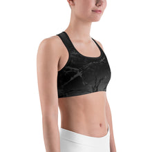 Load image into Gallery viewer, Silhouette Sports Bra, gray and black with gray swirls. 
