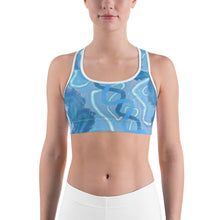 Load image into Gallery viewer, BLUE ELECTRIC Sports Bra. ArtGaze.shop
