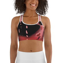 Cargar imagen en el visor de la galería, ART GAZE presents Strawberry Flower Drip Sports Bra. Welcome to the exclusive Designed Sports Bra.  Exercise, workout, Yoga just for You. ArtGaze.shop

